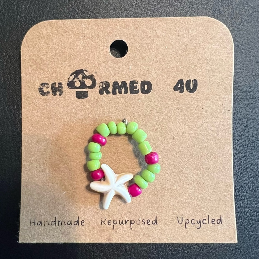 Beaded starfish beach ring